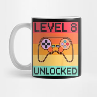 Kids Level 8 Video 8th Birthday Gaming Mug